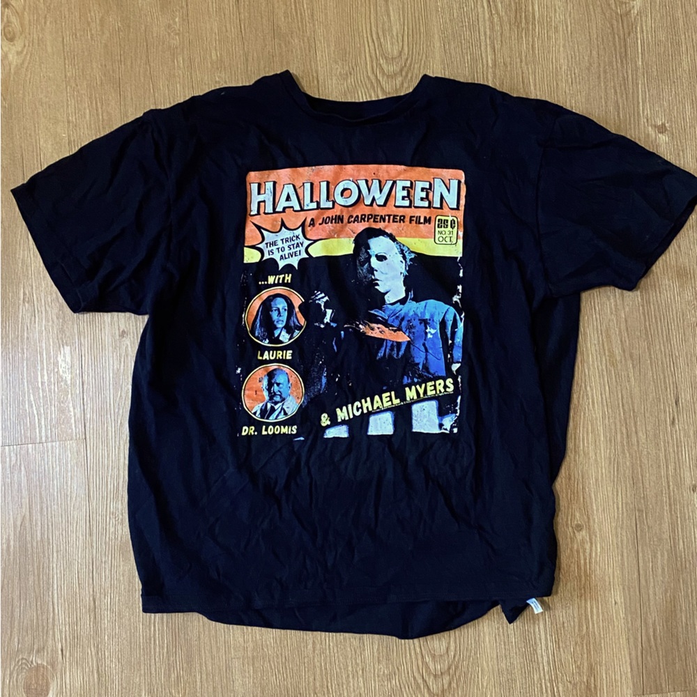 XL, Halloween Graphic Black T-Shirt